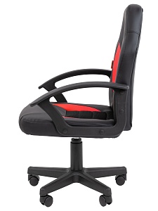 Детское компьютерное кресло CHAIRMAN KIDS 111, экокожа, черный/красный